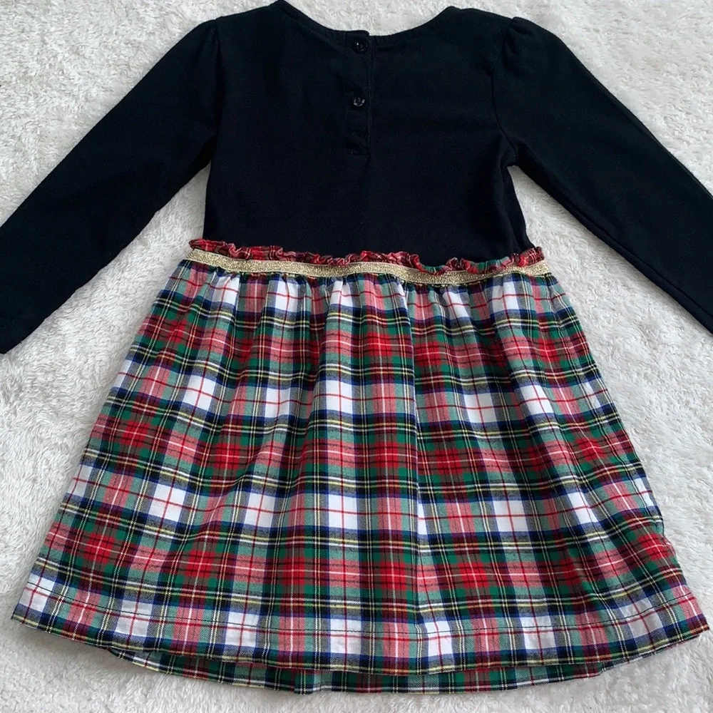 GAP Black & Red White Green Plaid Dress 3 EUC